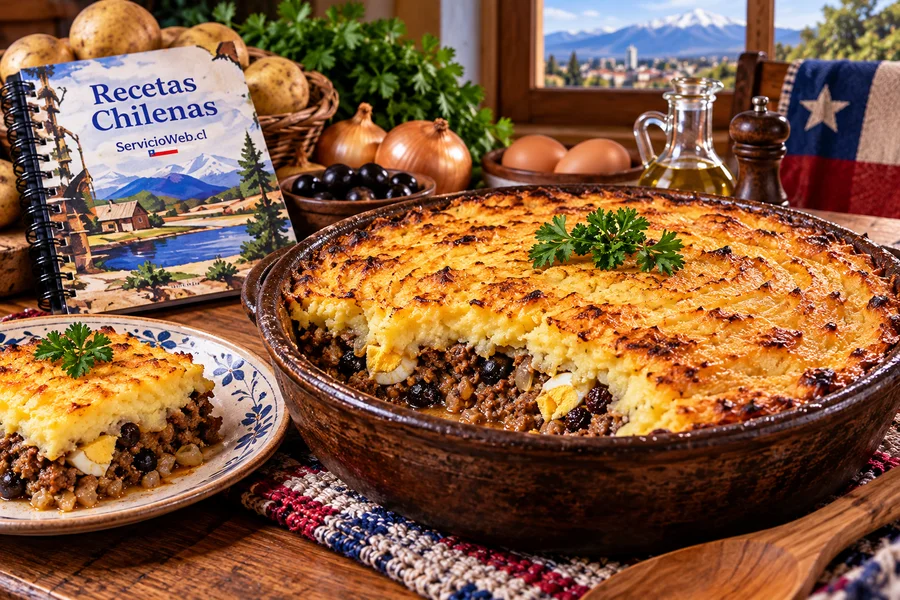 Pastel de papas chileno, receta chilena tradicional