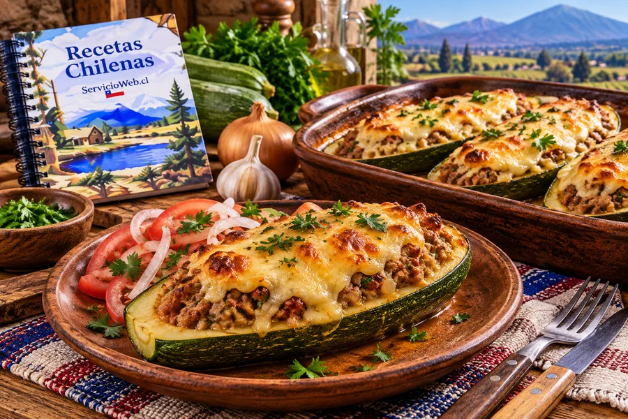 Zapallos italianos rellenos a la chilena